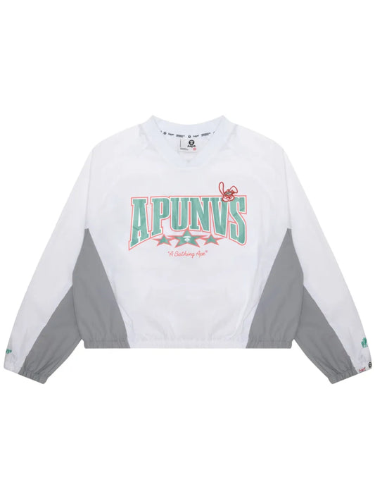 Graphic-Print V-Neck Sweatshirt