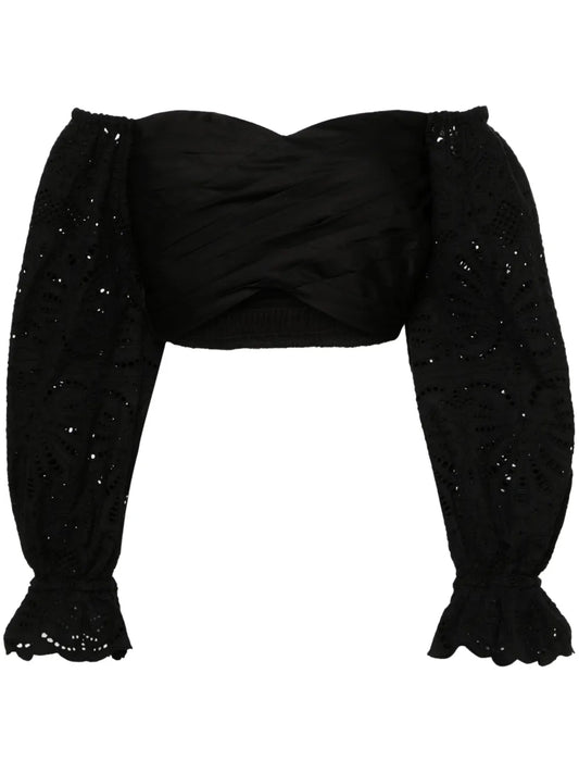 Broderie Anglaise Cropped Blouse