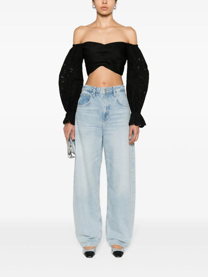 Broderie Anglaise Cropped Blouse