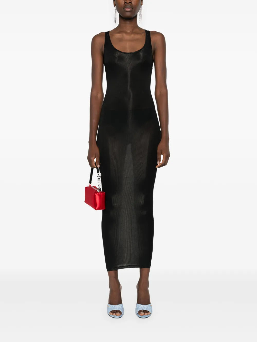 La Femme Amazone Ribbed Midi Dress