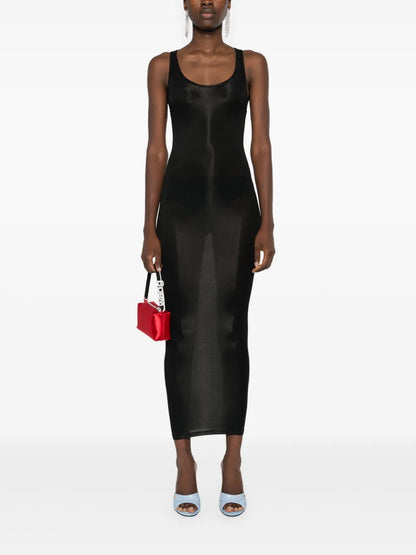 La Femme Amazone Ribbed Midi Dress