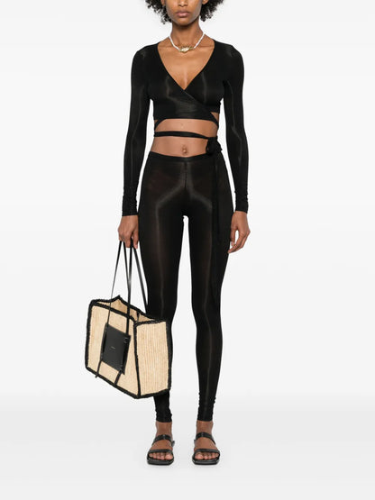 La Femme Amazone Ribbed Leggings