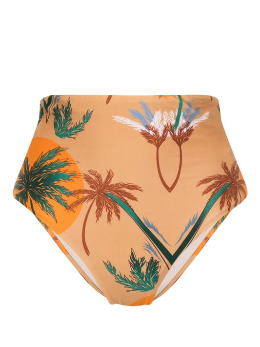 Palm-Tree-Print Bikini Bottom