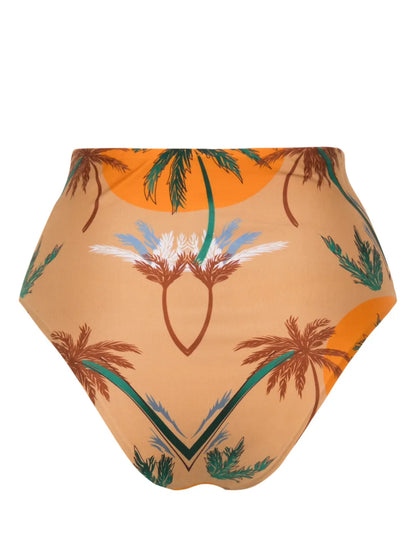 Palm-Tree-Print Bikini Bottom