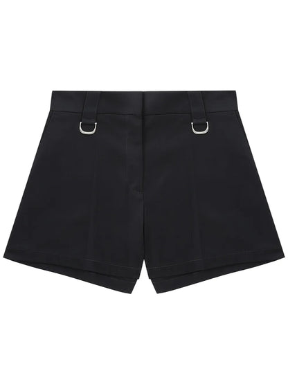 Pressed-Crease Cotton Mini Shorts