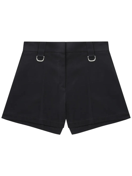 Pressed-Crease Cotton Mini Shorts
