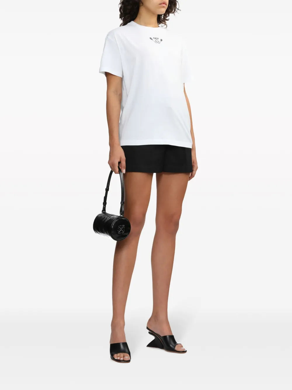 Pressed-Crease Cotton Mini Shorts