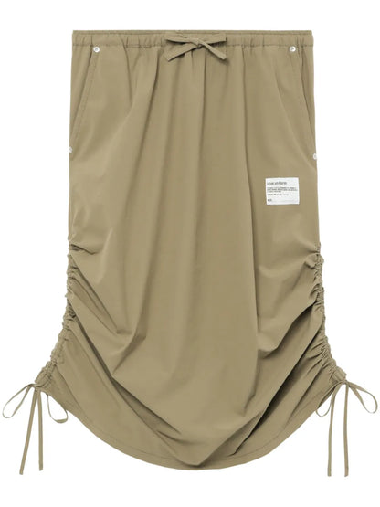 Drawstring-Fastening Midi Skirt