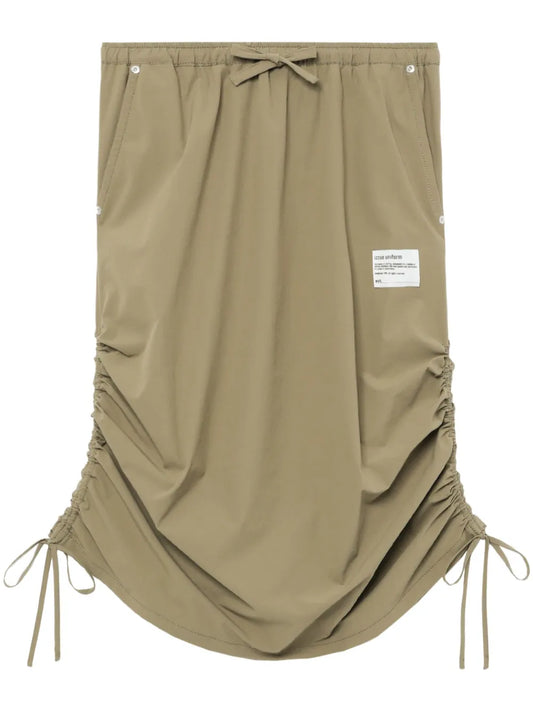 Drawstring-Fastening Midi Skirt