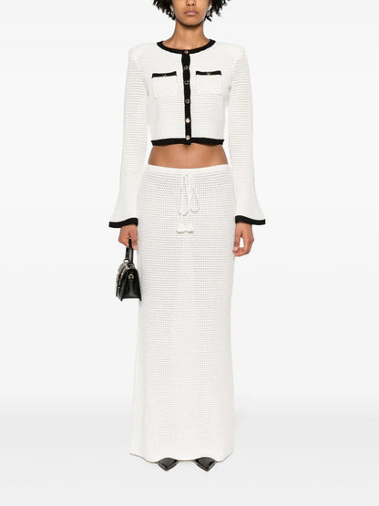 Sequinned Pointelle-Knit Maxi Skirt