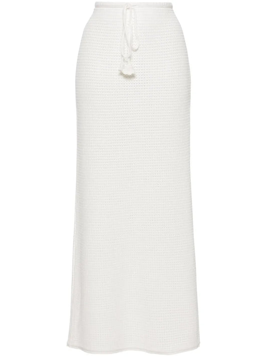 Sequinned Pointelle-Knit Maxi Skirt