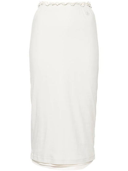 + Layered Cotton Midi Skirt
