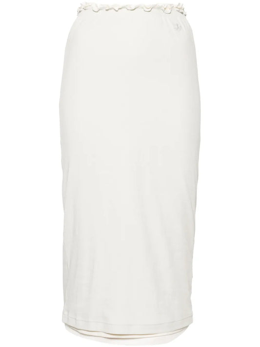 + Layered Cotton Midi Skirt