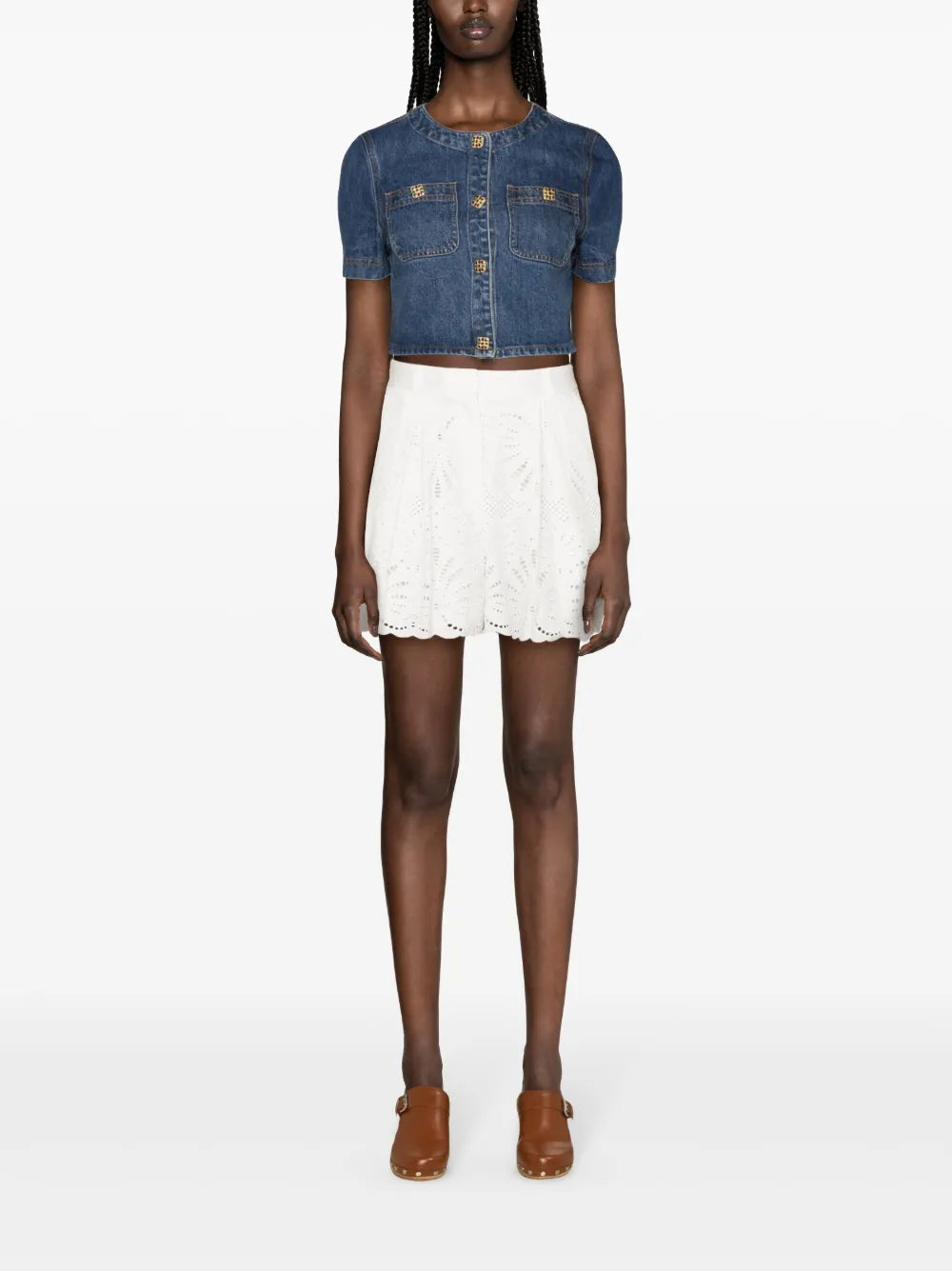 Broderie Anglaise Cotton Shorts