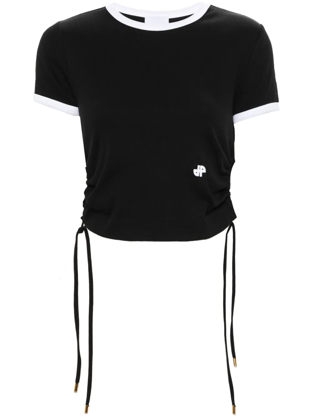 Ribbed-Knit Cut-Out T-Shirt