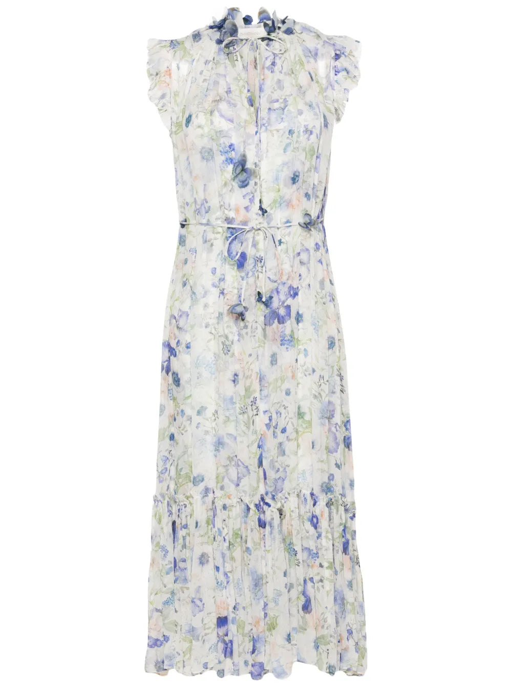 Garden-Print Flared Maxi Dress