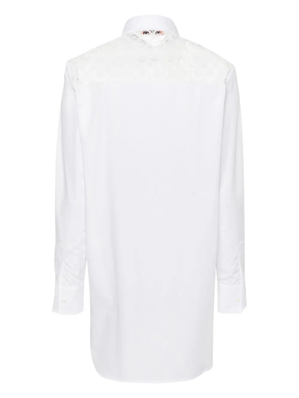 Lace-Panels Cotton Shirt