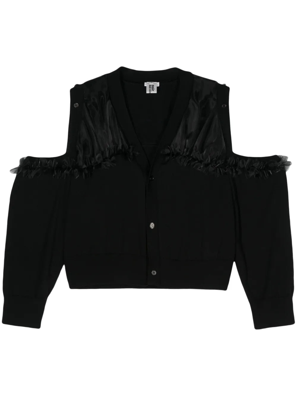Ruffle-Detail Wool Cardigan