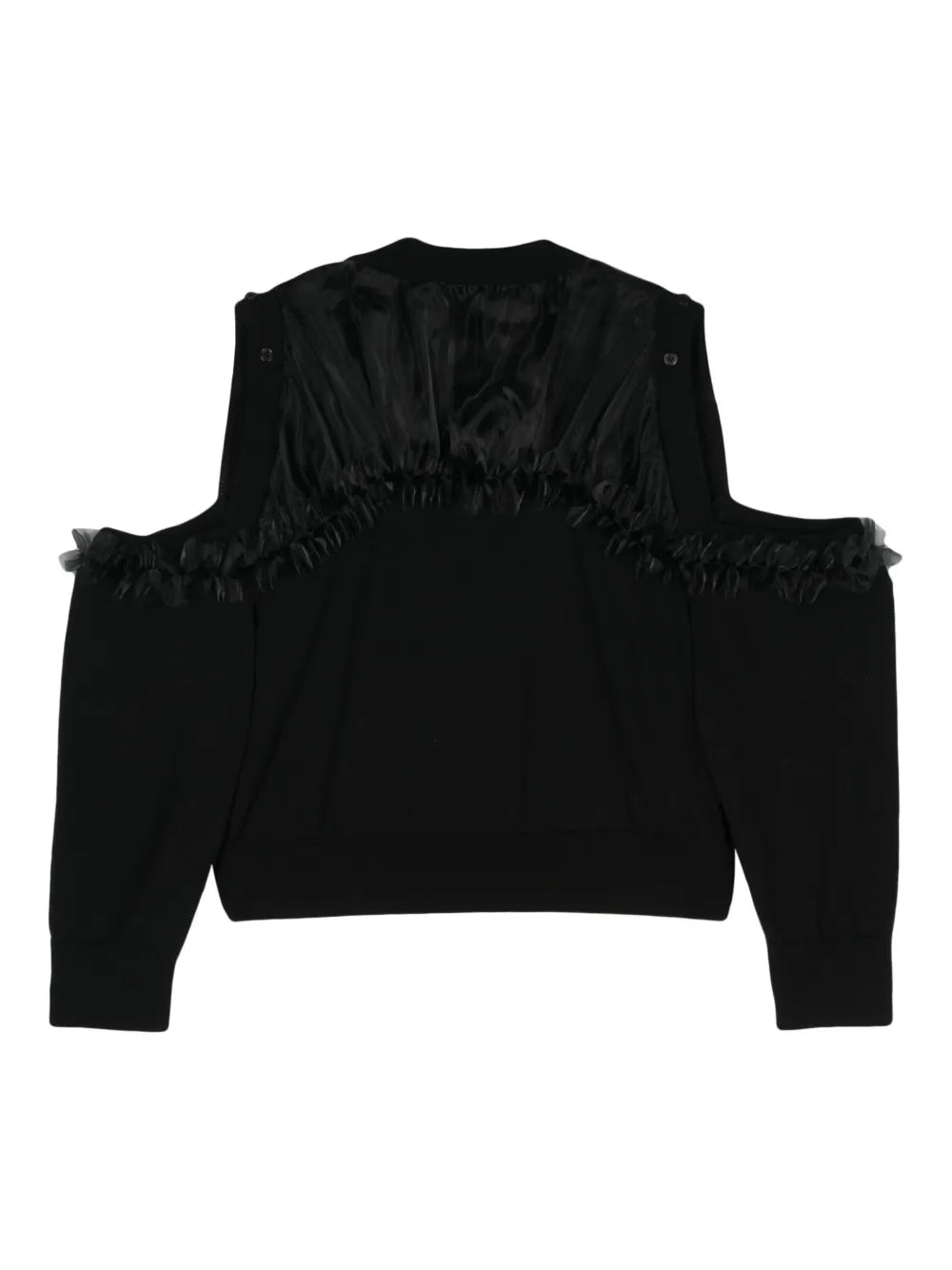 Ruffle-Detail Wool Cardigan