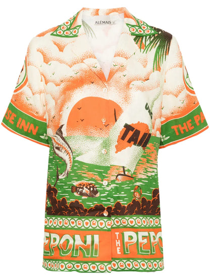 Bungalow Artwork-Print Shirt