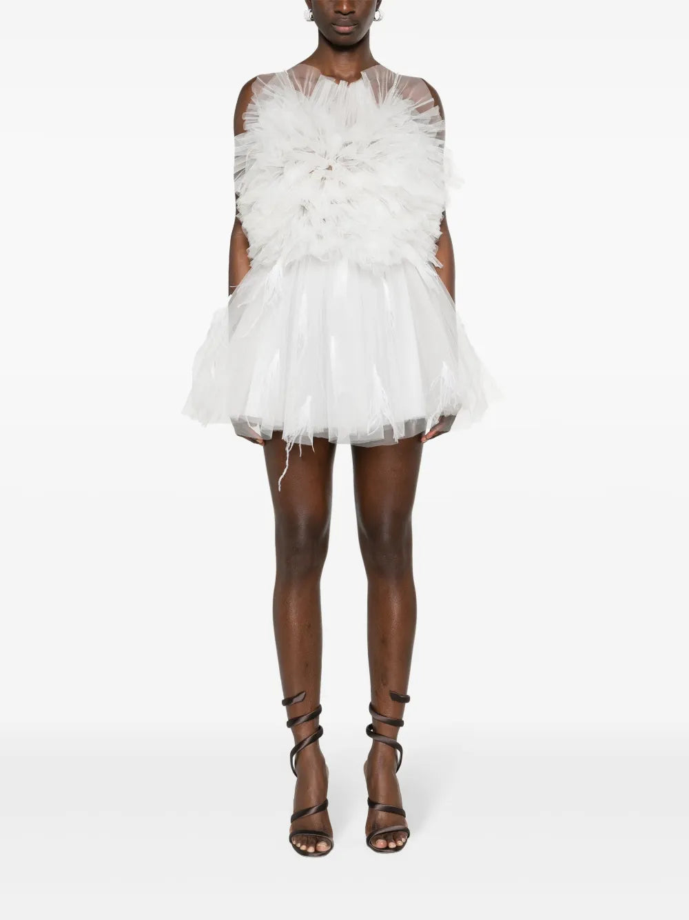 Round-Neck Ruffled Minidress