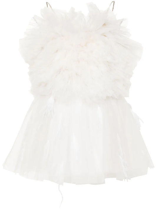 Round-Neck Ruffled Minidress