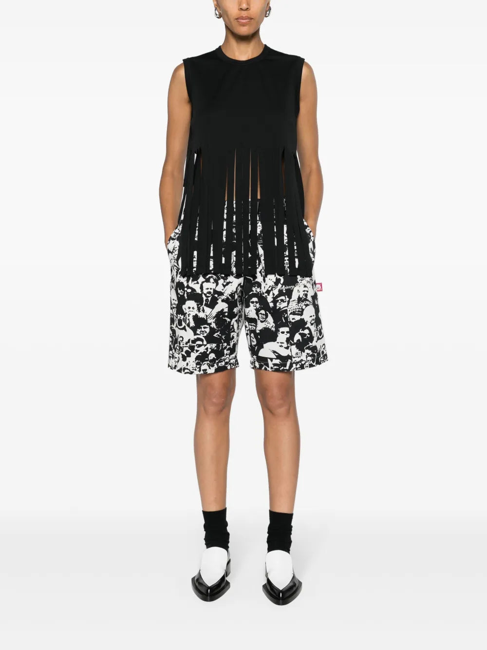 Fringed Jersey Tank Top