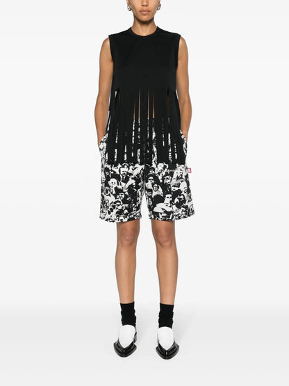 Fringed Jersey Tank Top