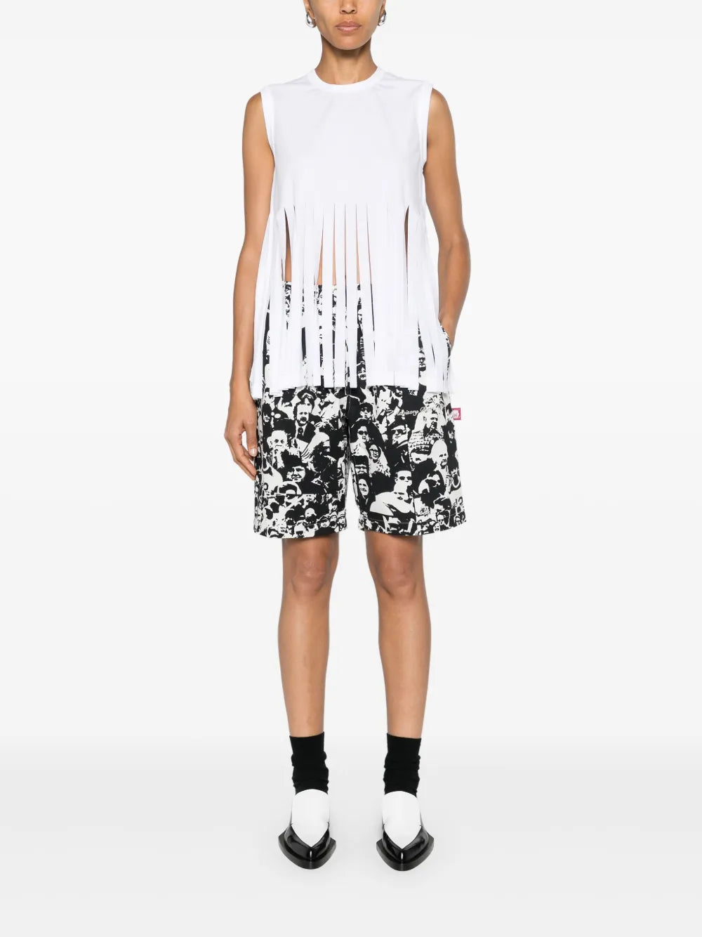 Fringed Jersey Tank Top