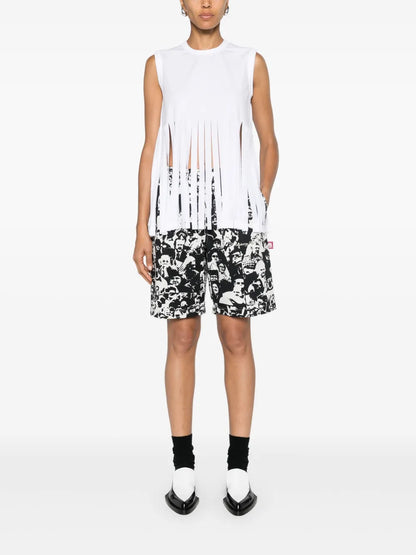 Fringed Jersey Tank Top