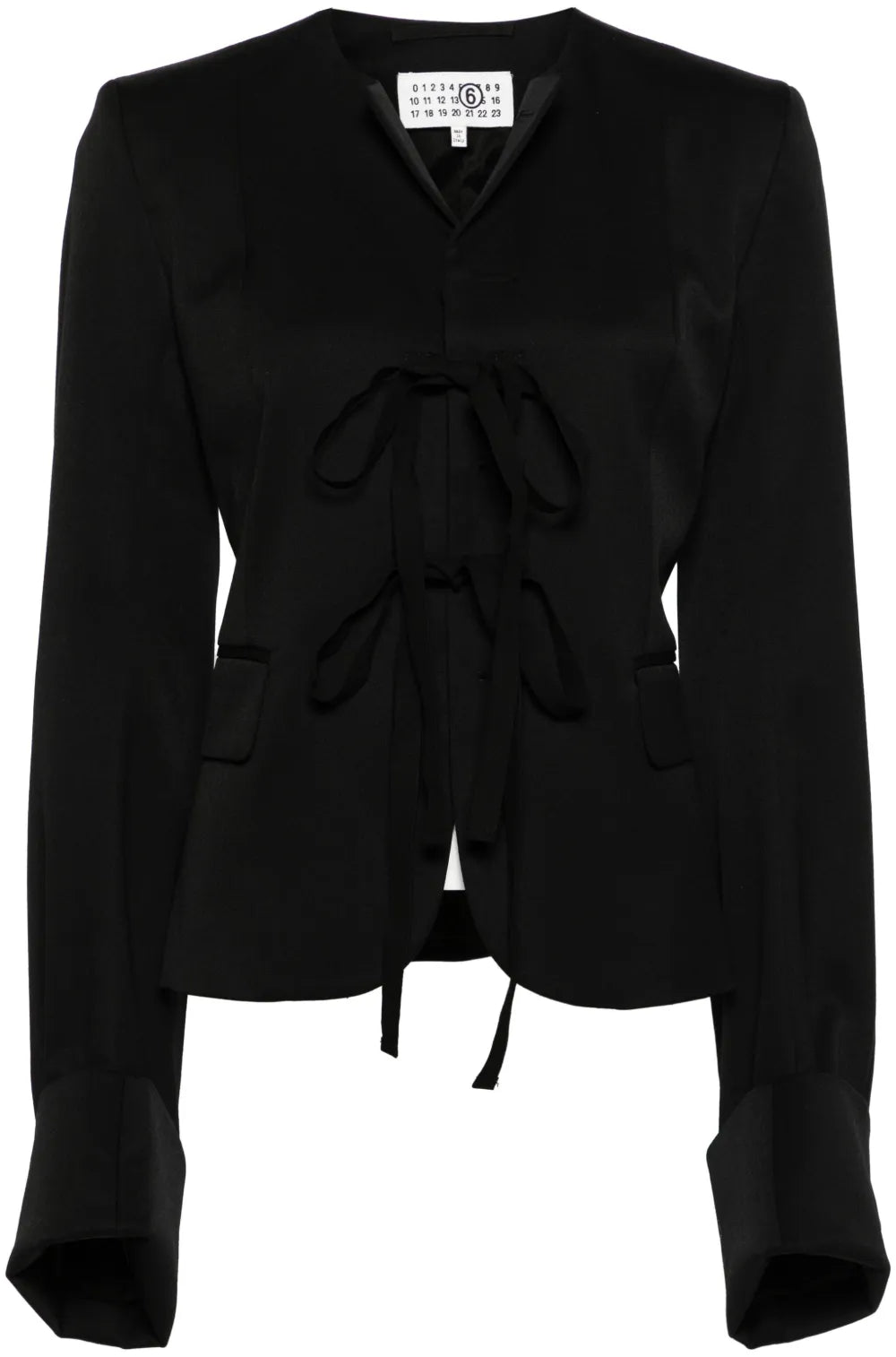 Tie-Fastening Crepe Blazer