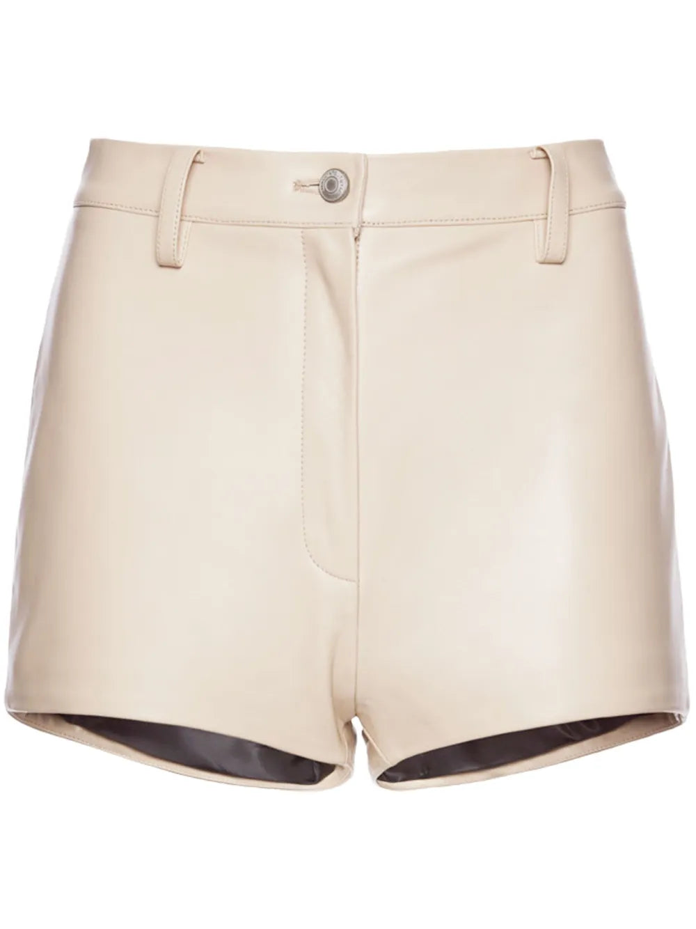 High-Waist Leather Mini Shorts