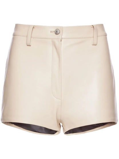 High-Waist Leather Mini Shorts
