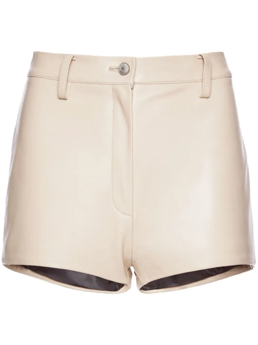 High-Waist Leather Mini Shorts