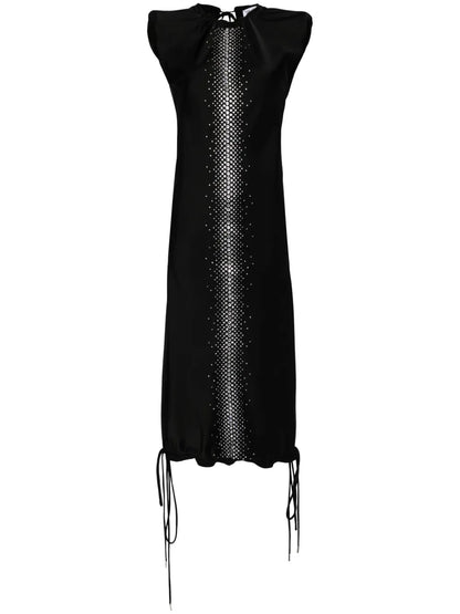 Rhinestone-Embellished Midi Dress