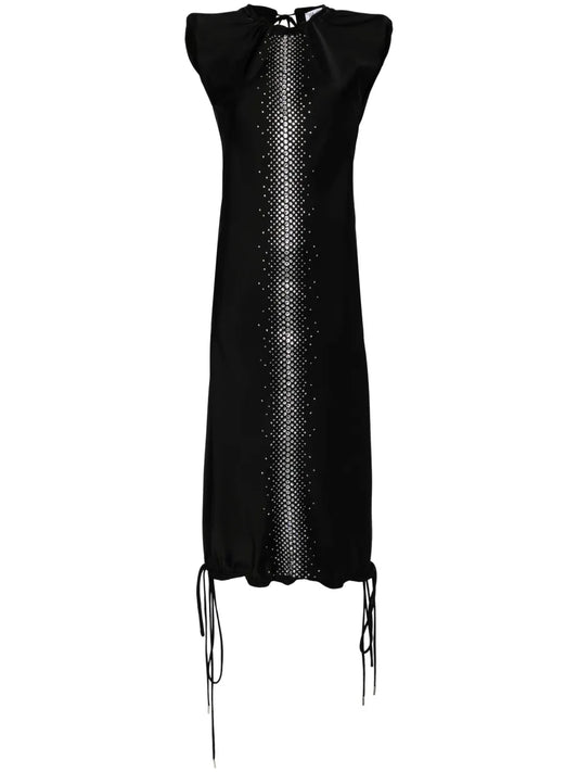 Rhinestone-Embellished Midi Dress