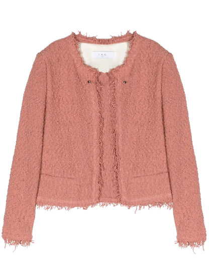 Shavani Fringed-Edge Knitted Jacket