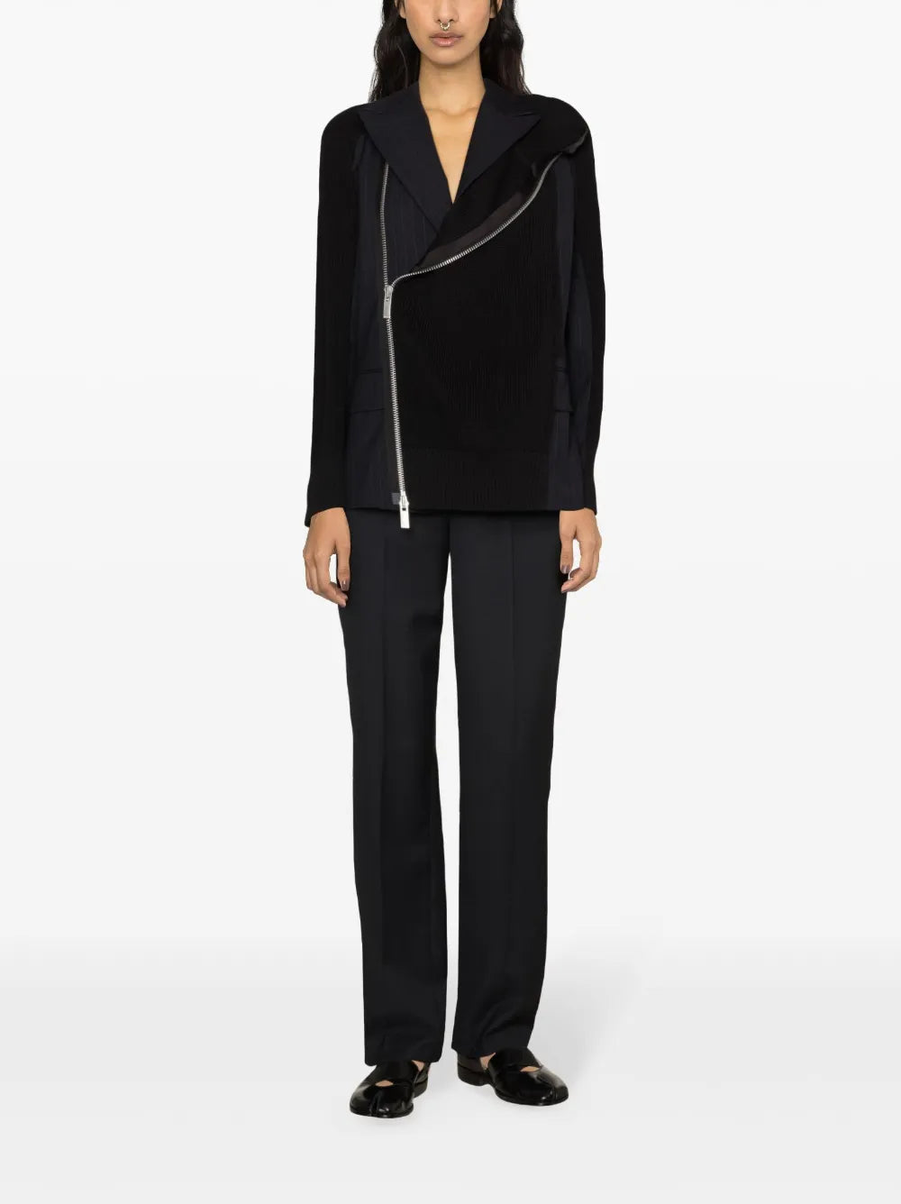 Panelled Single-Breasted Blazer