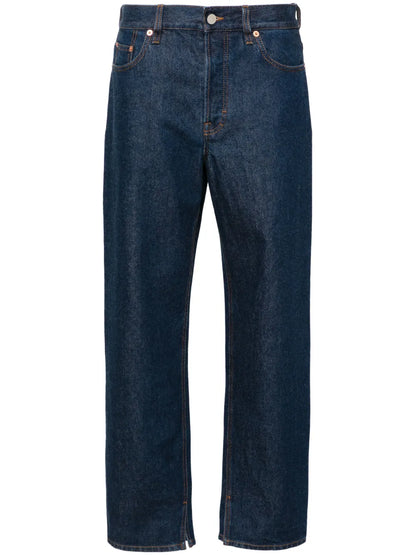 Tapered-Leg Cotton Jeans