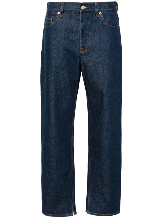Tapered-Leg Cotton Jeans