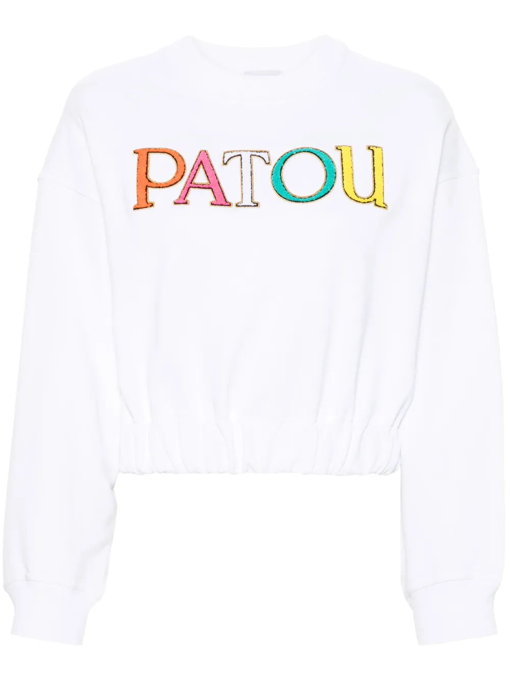 Flocked-Logo Cropped Sweatshirt