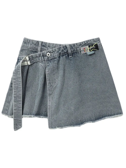 Wrap-Design Denim Skort