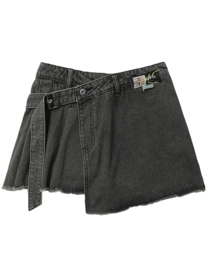 Wrap Denim Shorts