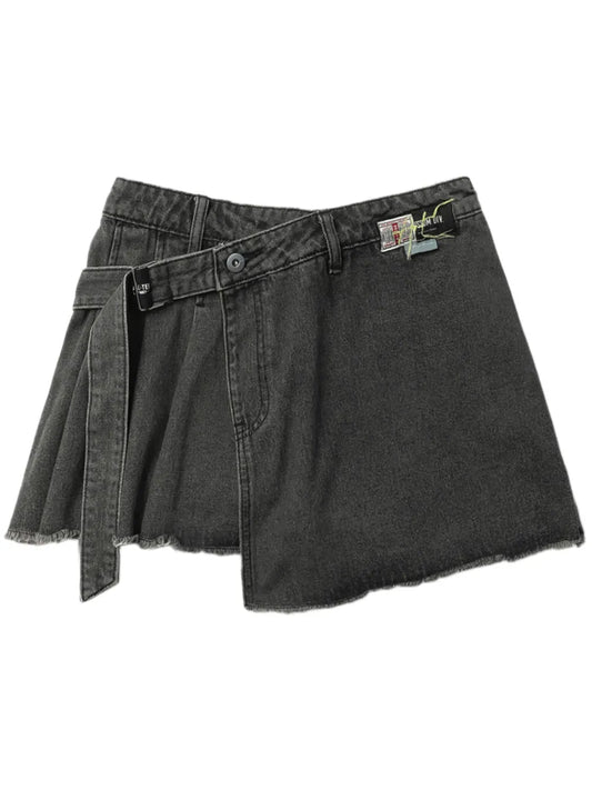 Wrap Denim Shorts