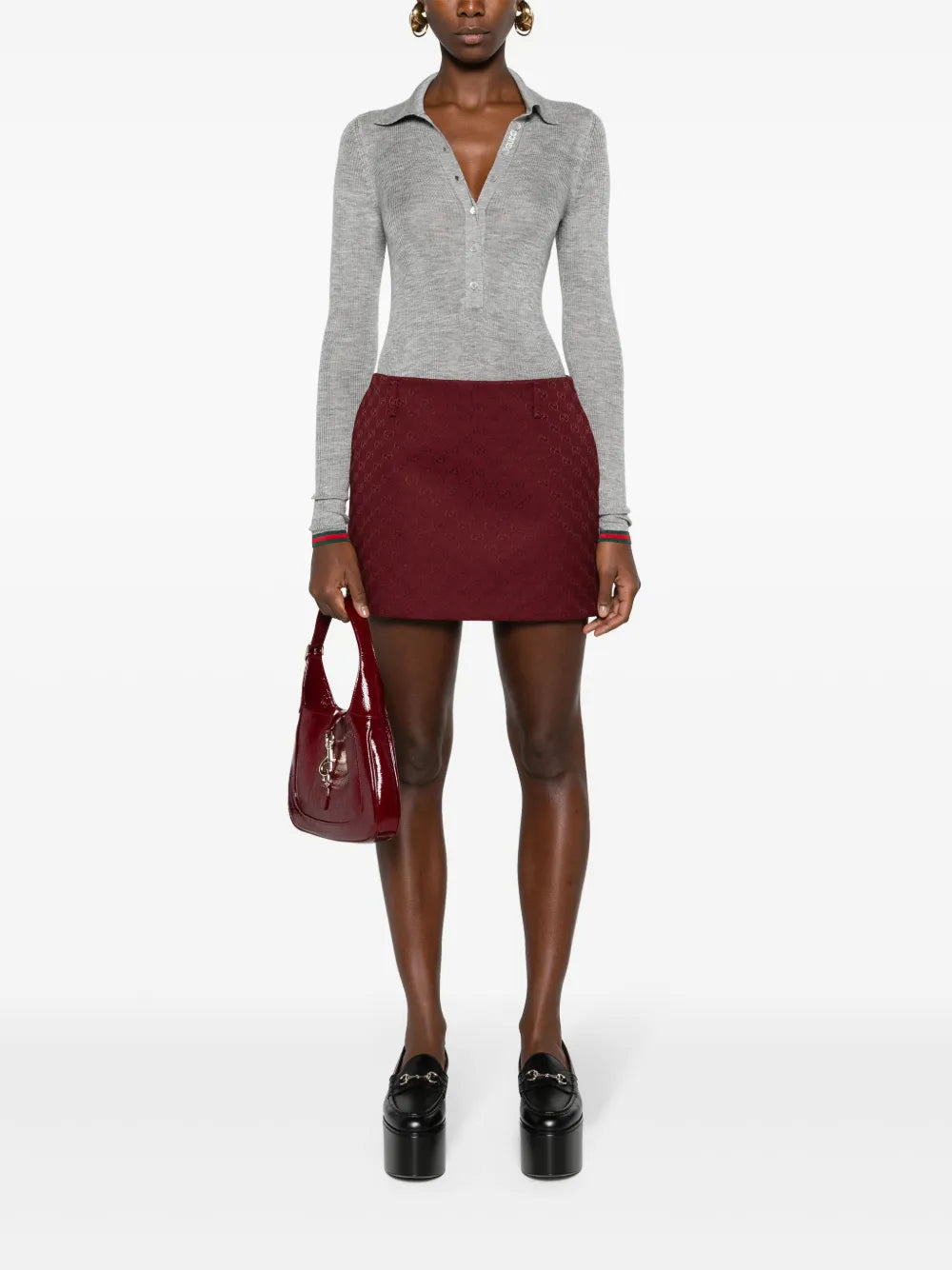 Fine-Knit Polo-Collar Jumper