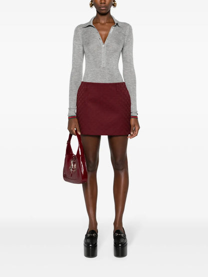 Fine-Knit Polo-Collar Jumper
