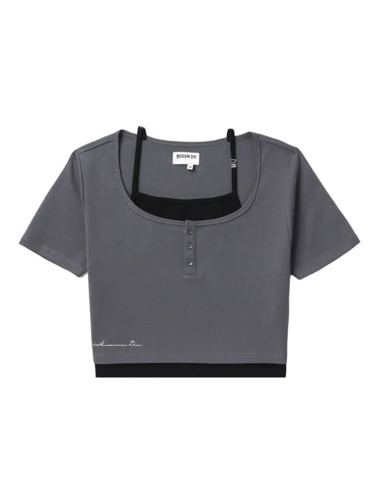 Layered Cropped T-Shirt