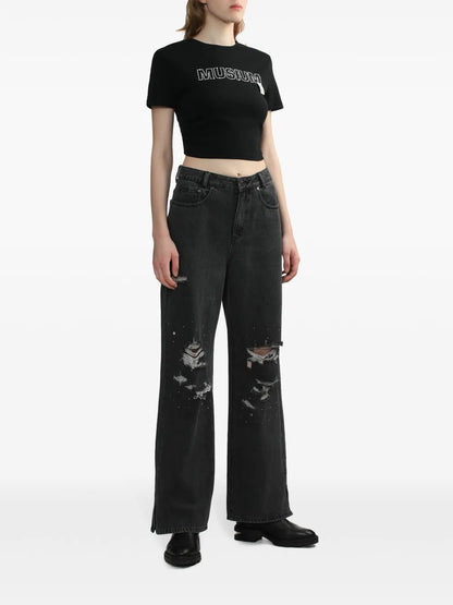 Logo-Appliqué Cotton Cropped T-Shirt