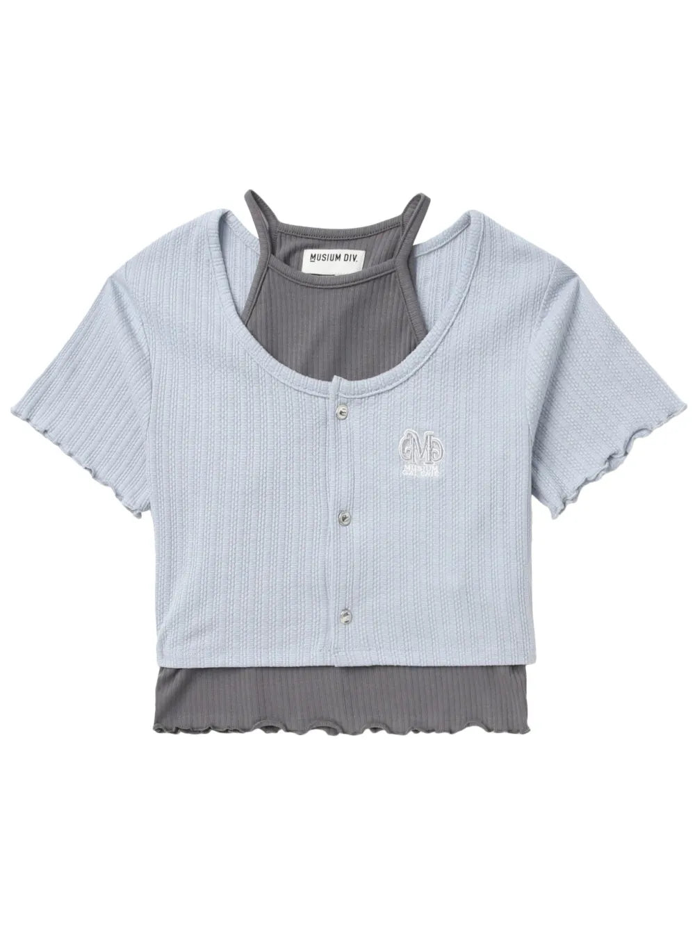Layered Ribbed-Knit Top