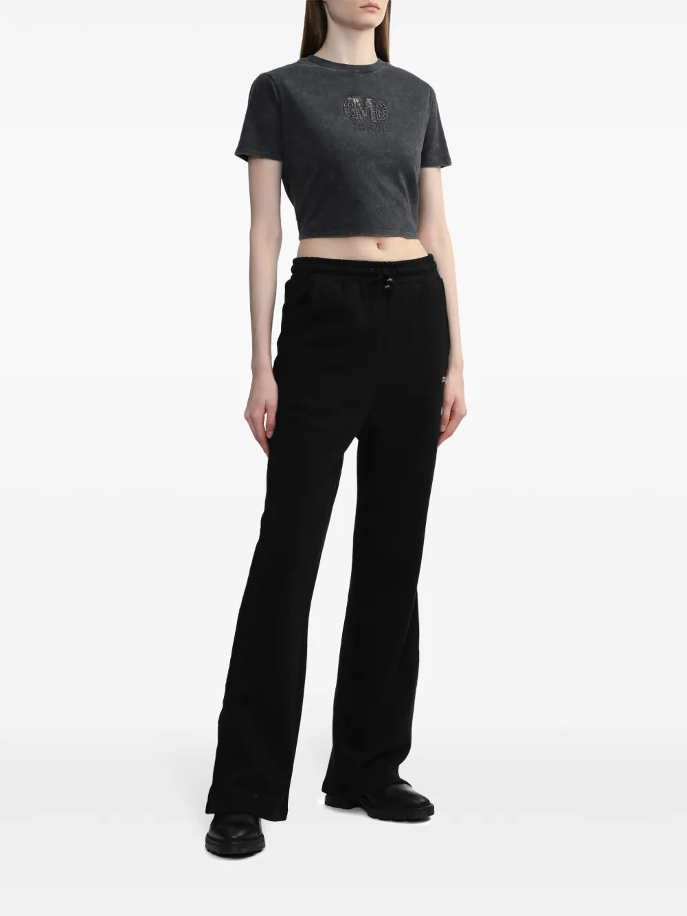 Cut-Out Cotton Cropped T-Shirt